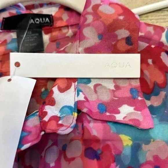 AQUA Bloomingdale’s Floral Chiffon Mini Dress XS NWT - Picture 8 of 8